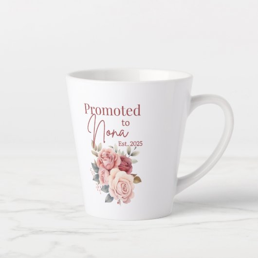 Promoté à Nona Mug - Cadeau Floral Grand-Mère (Droite)