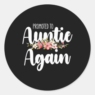 Promote To Auntie Again Ronde Sticker