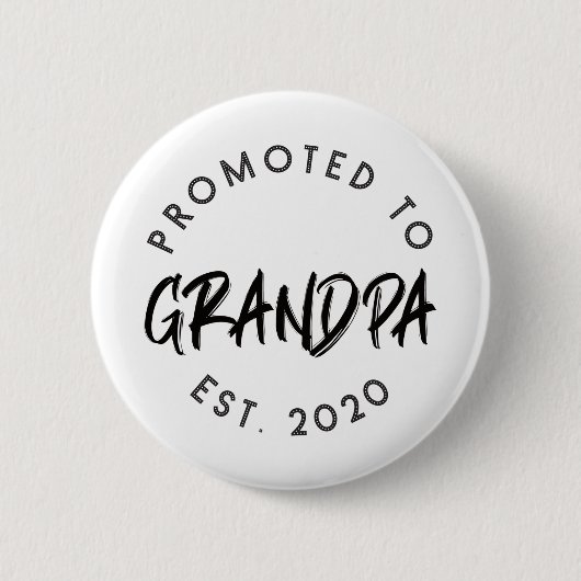 Promoted Grandpa Est.2020 Ronde Button 5,7 Cm (Voorkant)