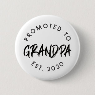 Promoted Grandpa Est.2020 Ronde Button 5,7 Cm
