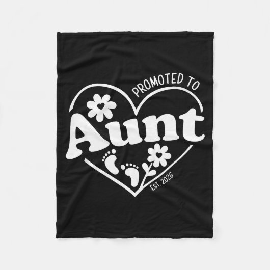 Promoted To Aunt Est. 2026 New Aunti Pregnancy Ann Fleece Deken (Voorkant)