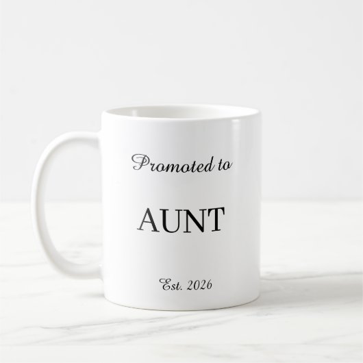 Promoted To Aunt Mug – New Dad Gift Coffee Cup Koffiemok (Links)
