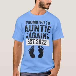 Promoted To Auntie Again Est 2022 Pregnancy Premiu T-shirt