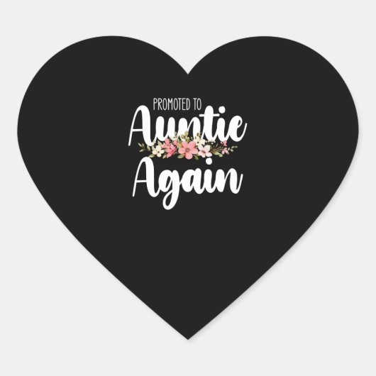 Promoted To Auntie Again Hart Sticker (Voorkant)