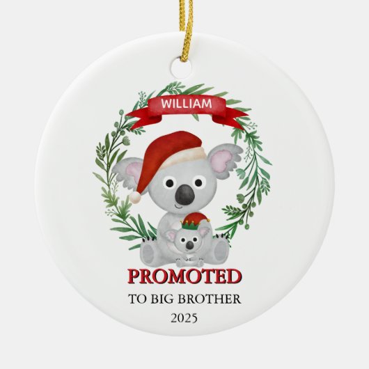 Promoted to Big Brother Custom Koala Siblings  Keramisch Ornament (Voorkant)