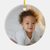 Promoted to Big Brother Photo Year Heart Keepsake Keramisch Ornament (Achterkant)