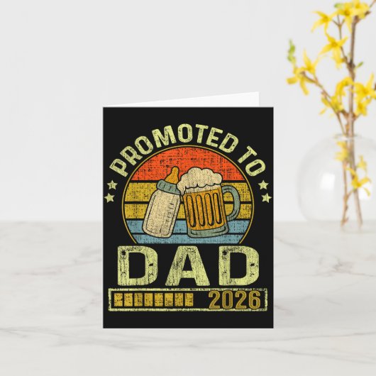 Promoted To Dad 2026 Expecting Baby Funny Soon To Kaart (Gele Bloem)
