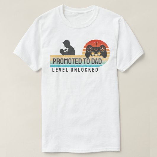 Promoted to Dad – Level Unlocked T-shirt (Design voorkant)