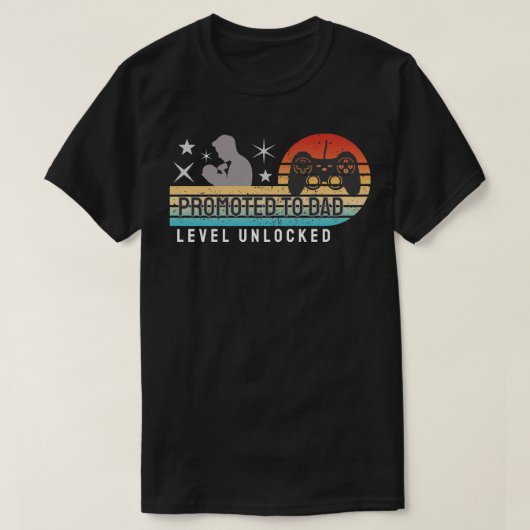 Promoted to Dad – Level Unlocked T-shirt (Design voorkant)