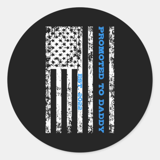 Promoted To Daddy 2022 First Time Fathers Day Ronde Sticker (Voorkant)