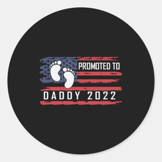 Promoted To Daddy 2022 Ronde Sticker (Voorkant)