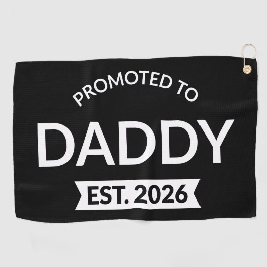 Promoted To Daddy Est. 2026 II Golfhanddoek (Horizontaal)