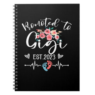 Promoted To Gigi Est. 2023 Floral Pregnancy Announ Notitieboek