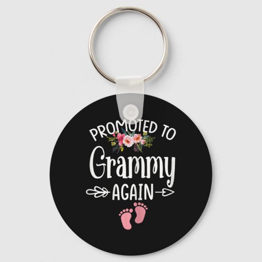 Promoted To Grammy Again Shirt Flower New Grammy Sleutelhanger (Voorkant)