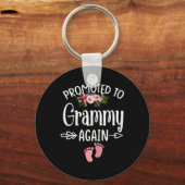 Promoted To Grammy Again Shirt Flower New Grammy Sleutelhanger (Voorkant)