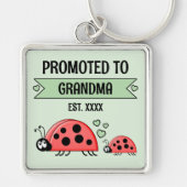 Promoted to Grandma ladybugs green Sleutelhanger (Voorkant)
