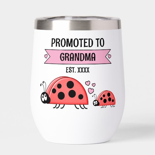 Promoted to Grandma ladybugs pink (Achterkant)