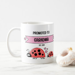 Promoted to grandma ladybugs pink koffiemok