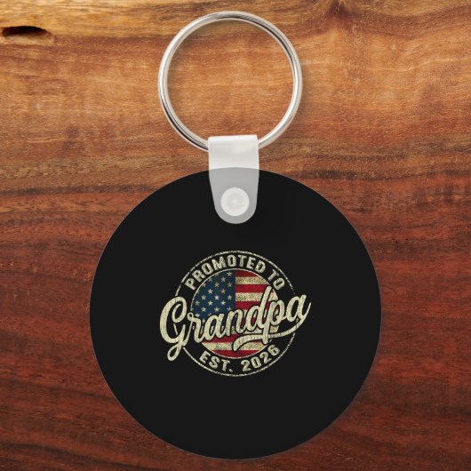 Promoted To Grandpa 2026 Expecting Baby Usa Flag G Sleutelhanger (Voorkant)