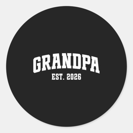 Promoted To Grandpa Est. 2026 Grandparent Baby Ann Ronde Sticker (Voorkant)