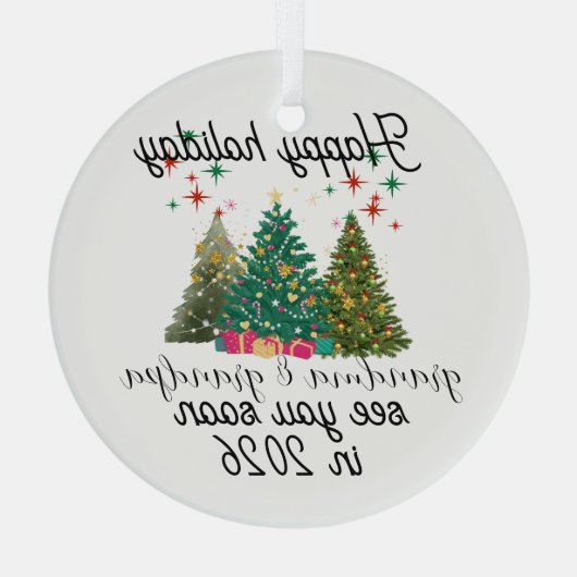 Promoted to Grandparents Christmas tree  Glas Ornament (Achterkant)