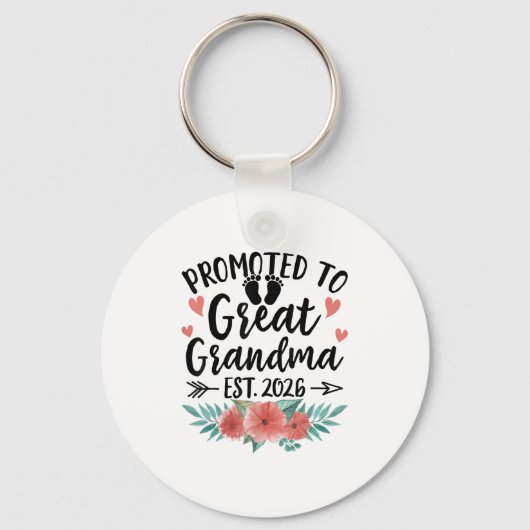 Promoted To Great Grandma Est 2026 First Time New Sleutelhanger (Voorkant)