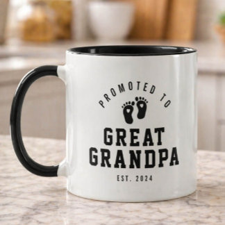 Promoted to Great Grandpa New Grandpa Mug Mok