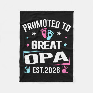 Promoted To Great Opa Est 2026 Pregnancy Announcem Fleece Deken