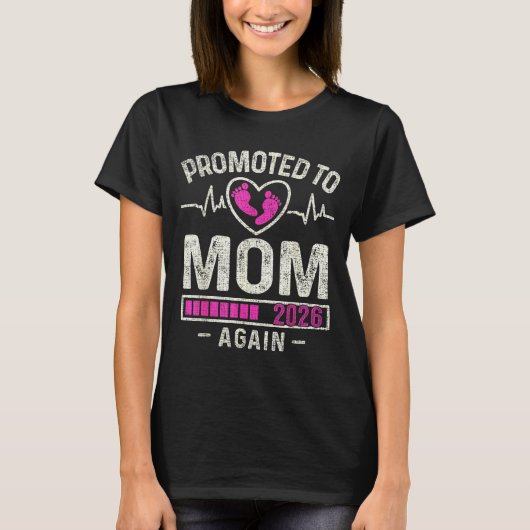 Promoted To Mom Again 2026 Expecting Baby Soon To T-shirt (Voorkant)