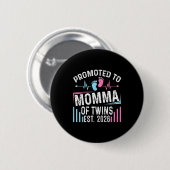 Promoted To Momma Of Twins Est 2026 Baby Shower Vi Ronde Button 5,7 Cm (Voorkant /achterkant)