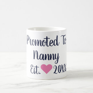 Promoted To Nanny Navy & Pink Mug