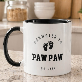 Promoted to Papaw New Grandpa Mug Mok