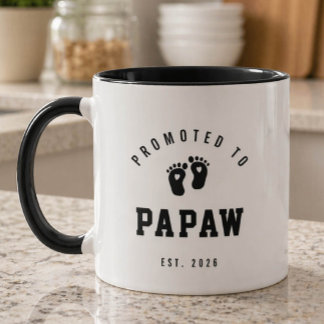 Promoted to Papaw New Grandpa Mug Mok