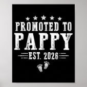 Promoted To Pappy Est.2026 Father's Day First Time Poster (Voorkant)
