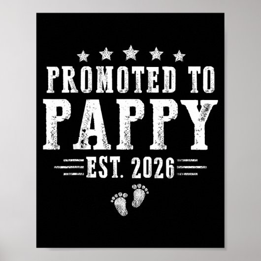 Promoted To Pappy Est.2026 Father's Day First Time Poster (Voorkant)