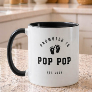 Promoted to Pop Pop New Grandpa Mug Mok