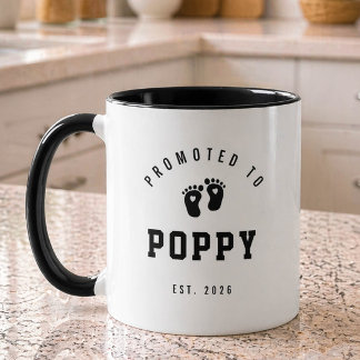 Promoted to Poppy New Grandpa Mug Mok
