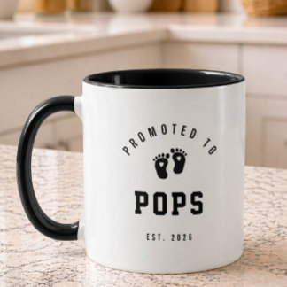 Promoted to Pops New Grandpa Mug Mok