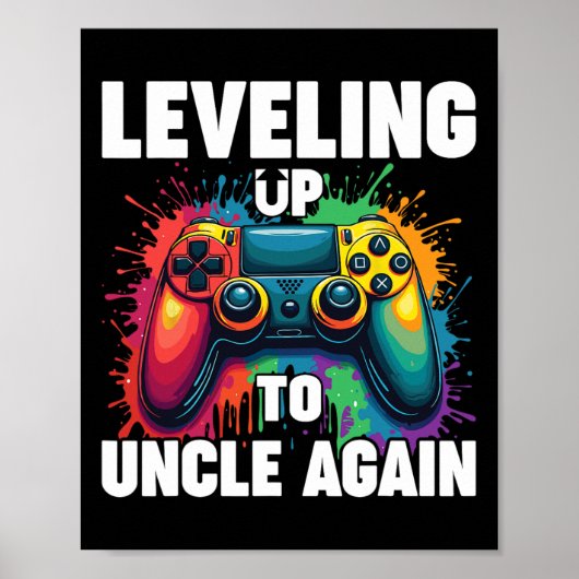 Promoted To Uncle Gender Reveal Leveling Up To Unc Poster (Voorkant)