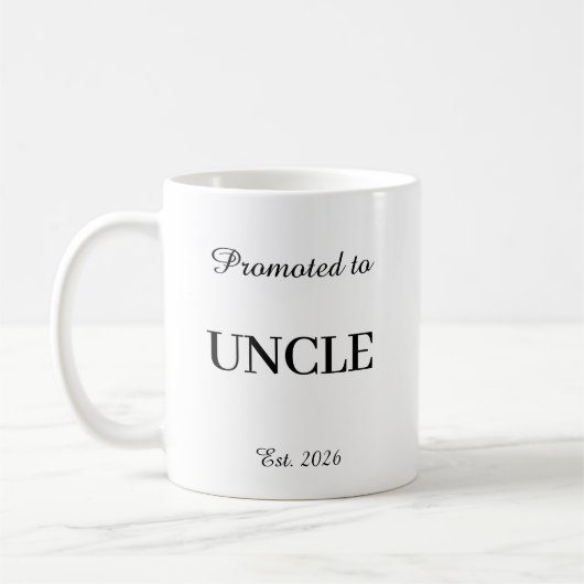 Promoted To Uncle Mug – New Dad Gift Coffee Cup (Gauche)