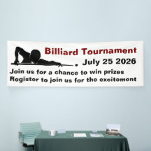 Promotie banner voor biljart snooker toernooi