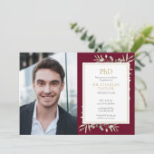 Promotie diploma Bourgondië groen graduatiefoto Kaart (Staand voorkant)