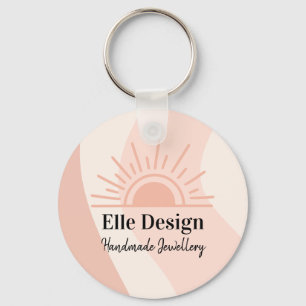 Promotie Feminine Blush Pink Custom Boho Logo Sleutelhanger