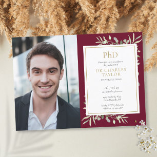 Promotie Foto Bordeaux Groene Graduatie Kaart