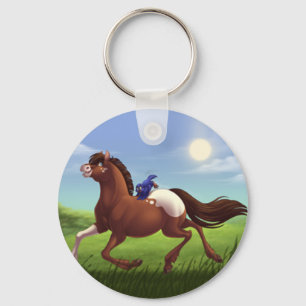 Promotie Galopperend Appaloosa Paard Sleutelhanger