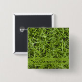Promotie groene grasgrasservice vierkante button 5,1 cm (Voorkant /achterkant)