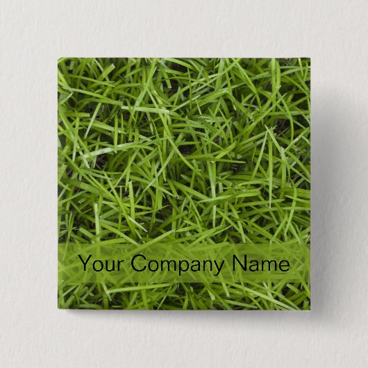 Promotie groene grasgrasservice vierkante button 5,1 cm (Voorkant)