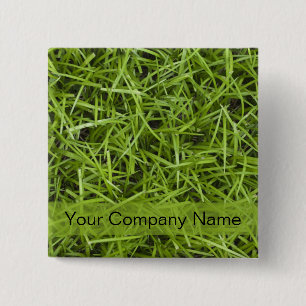 Promotie groene grasgrasservice vierkante button 5,1 cm
