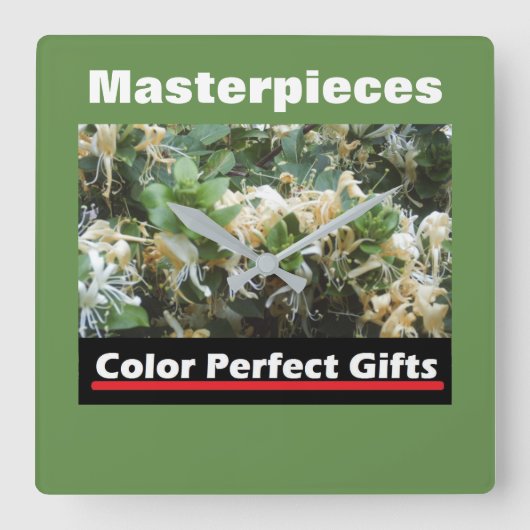 Promotie Honeysuckle Vierkante Klok (Voorkant)