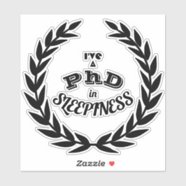 Promotie in Slapigheid Funny Academische Humor Sti Sticker
